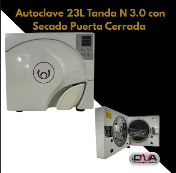 Autoclave 23L Tanda N con Secado Puerta Cerrada - unica con 3 Fases de desaireación  (Woson)