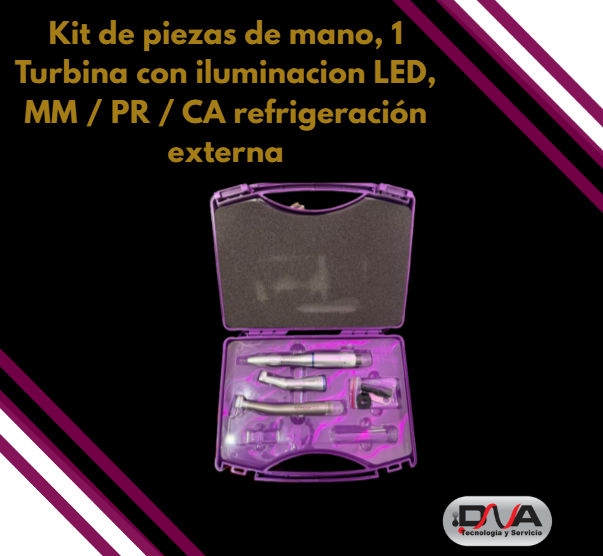 Kit Estudiantil Pieza de mano 1 Turbina + 1 MM + PR + CA refrigeracion externa  (Woson-F) 