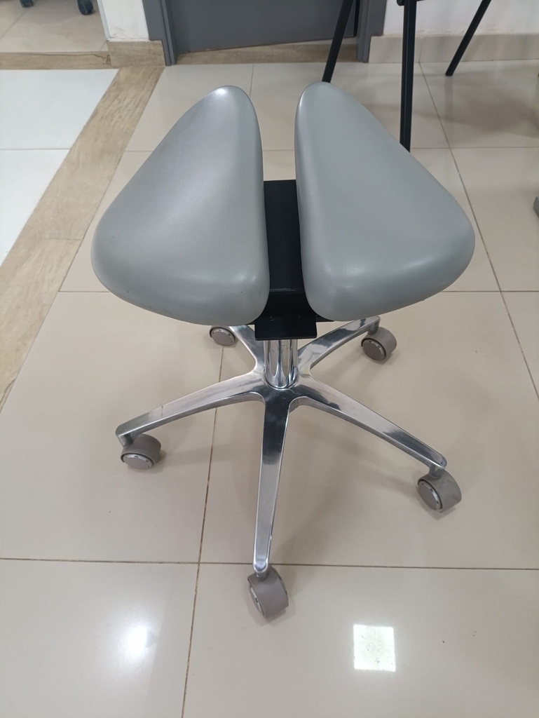 Banqueta Ergomica 5 ruedas de silicona, base inox (Evotech)