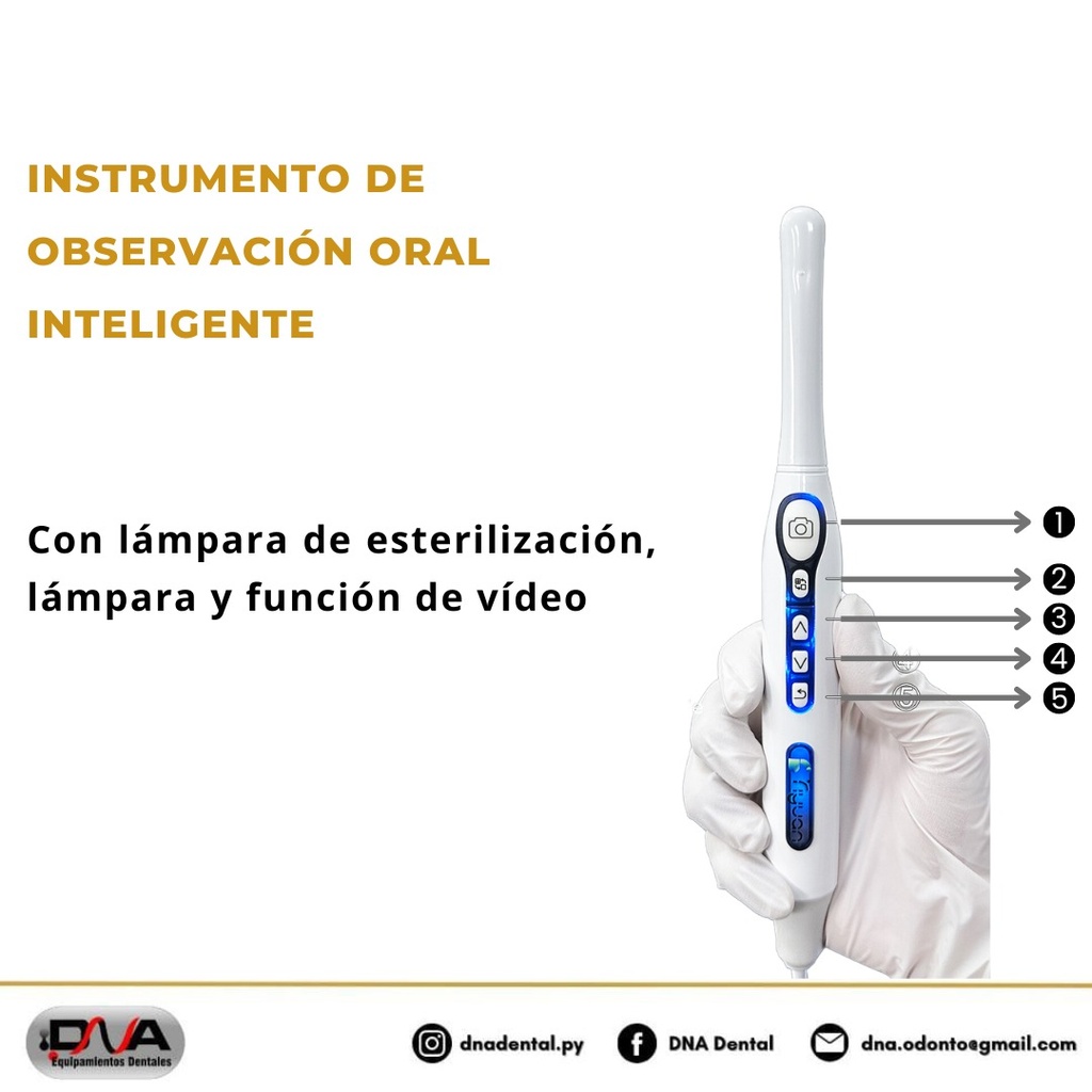 Cámara Intraoral con UV-C -Soporte - Monitor HD- Lente 1/4  BND X3 (Woson-F)