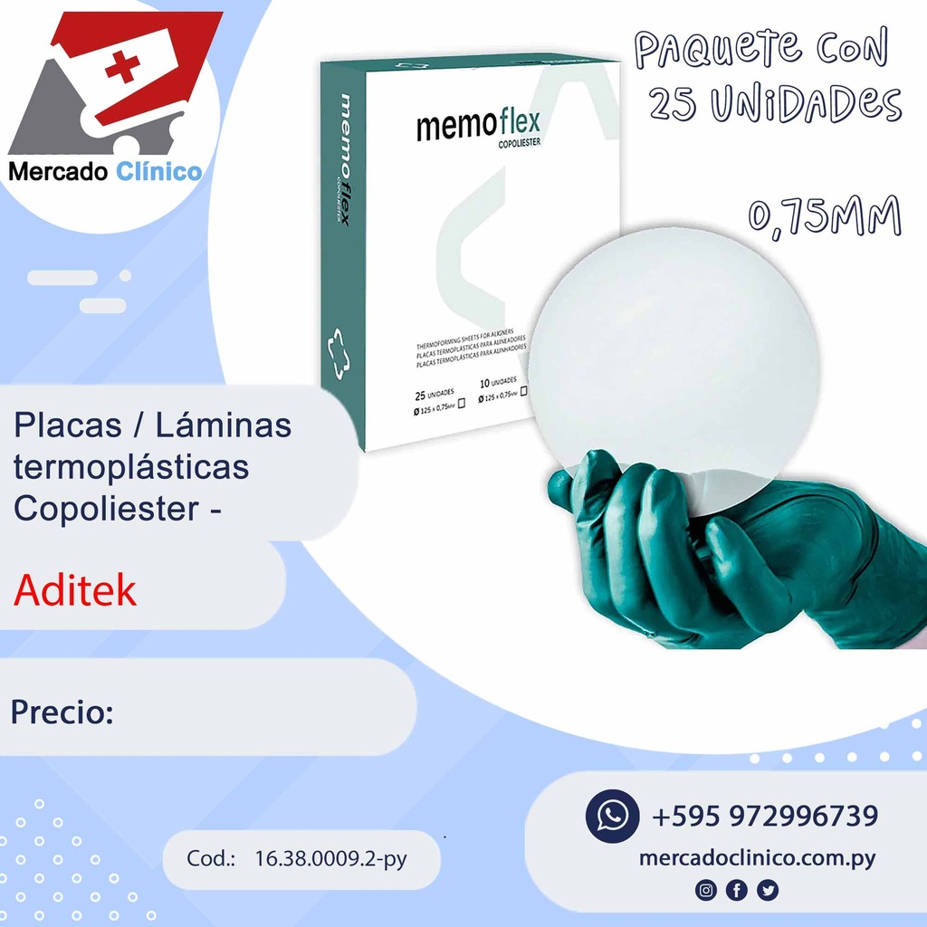 Placas / Láminas rígidas de copoliéster Termoplástico - Memoflex - ADITEK