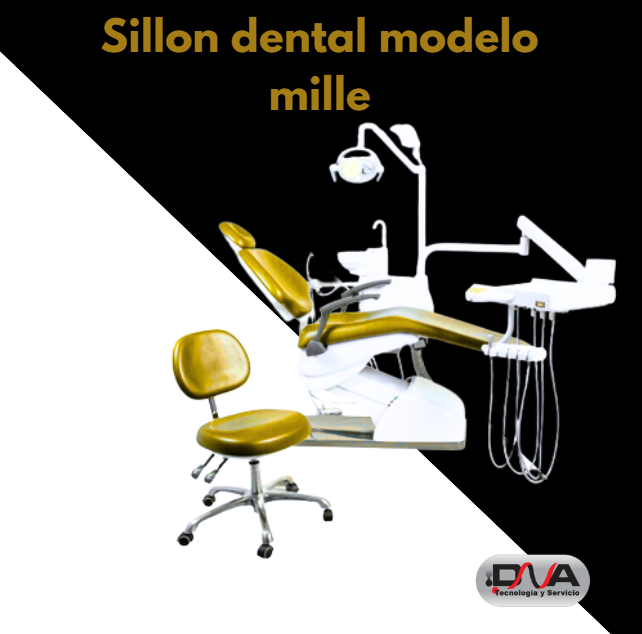 Sillon dental modelo mille con 2 Suctor banqueta premiun y reflector bi volor, bacha ceramica y picos metalicos pulido. (Woson)