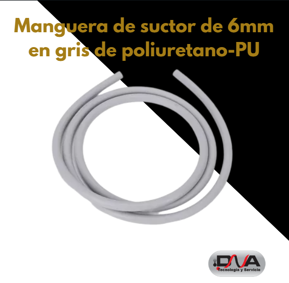 Manguera de suctor de 6mm en gris de poliuretano-PU