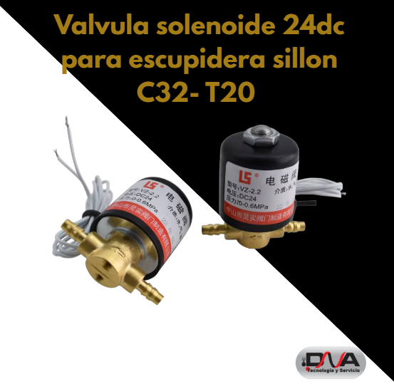 Valvula solenoide 24dc para escupidera sillon C32- T20  (Foshan)