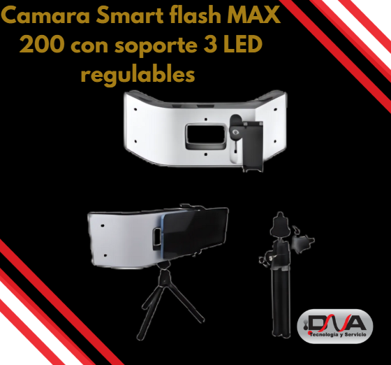 Camara Smart flash MAX 200 con soporte 3 LED regulables (Foshan) 