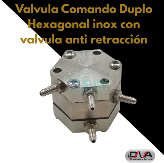 Valvula de domando duplo hexagonal inox con valvula anti retracción (Woson)
