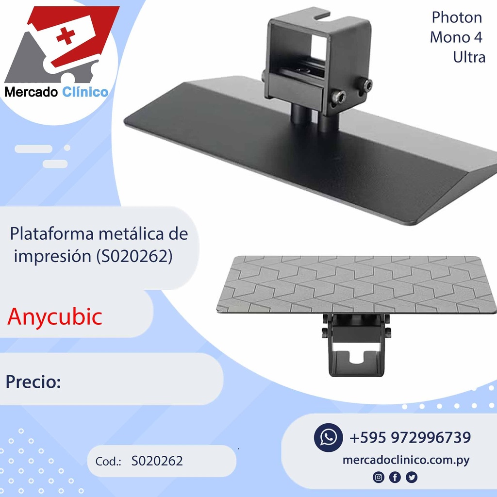 Plataforma metálica de impresión (S020262) - Anycubic