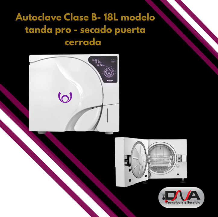 Autoclave Clase B- 18L  modelo tanda pro - secado puerta cerrada - Woson