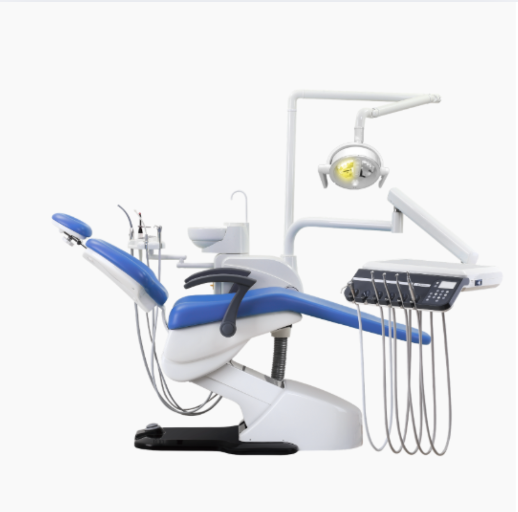 Sillon dental modelo Wodo Clasic, reflector Bi Led, amplia platina de 5 terminales, brazo asistente, 2 suctores metalicos, feringa auxiliar y control auxiliar (Woson)