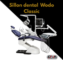 Sillon dental modelo Wodo Classic, reflector Bi Led, amplia platina de 5 terminales, brazo asistente, 2 suctores metalicos, feringa auxiliar y control auxiliar (Woson)