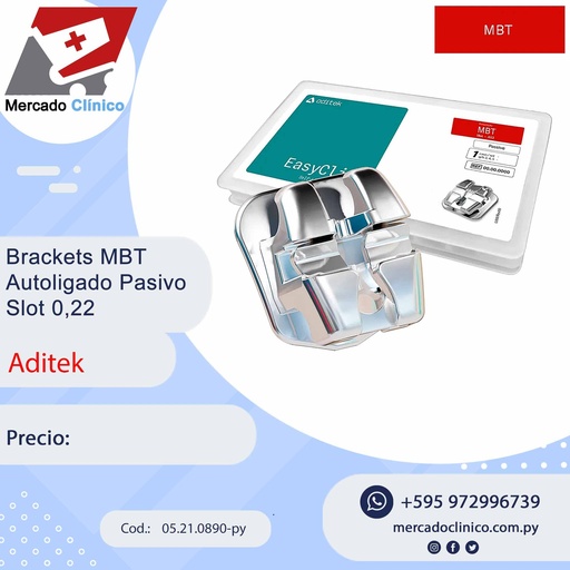 [05.21.0890-py] Brackets MBT Autoligado PASIVO SLOT 022 - ADITEK