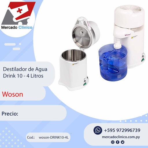 [woson-DRINK10-4L] Destilador de Agua - DRINK 10 - WOSON