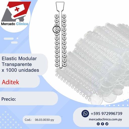 [06.03.0030] Elastico Modular Gomitas - Transparente (1000 unidades) - Orthodontics