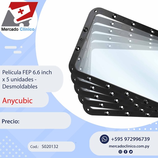 [S020132] Película FEP 6.6inch  x 5 unidades - Anycubic