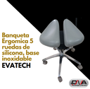 Banqueta Ergonomica 5 ruedas de silicona, base inox (Evotech) (copia)
